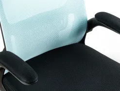 Chaise operateur q-connect alba maille base metallique haut max 1110 larg 610 prof 580mm roues premium coloris bleu-noir