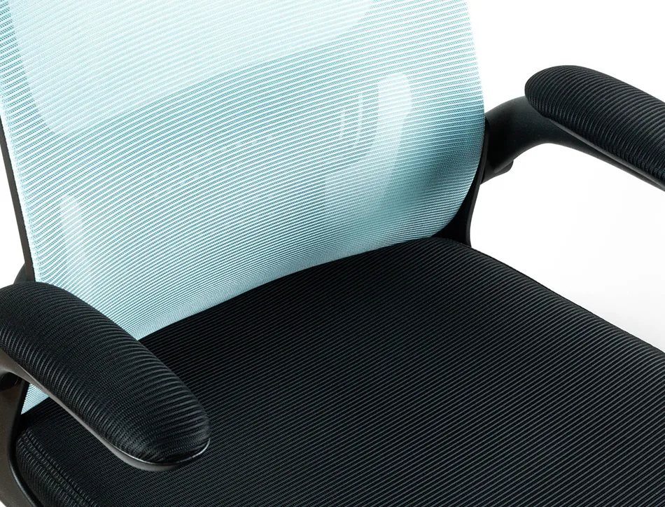 Chaise operateur q-connect alba maille base metallique haut max 1110 larg 610 prof 580mm roues premium coloris bleu-noir