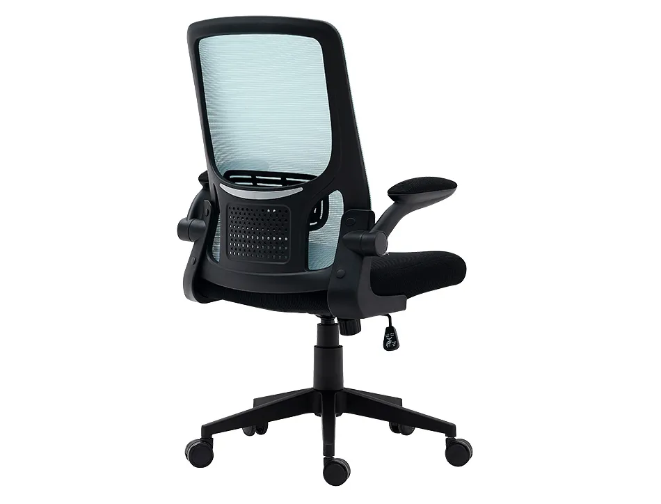 Chaise operateur q-connect alba maille base metallique haut max 1110 larg 610 prof 580mm roues premium coloris bleu-noir