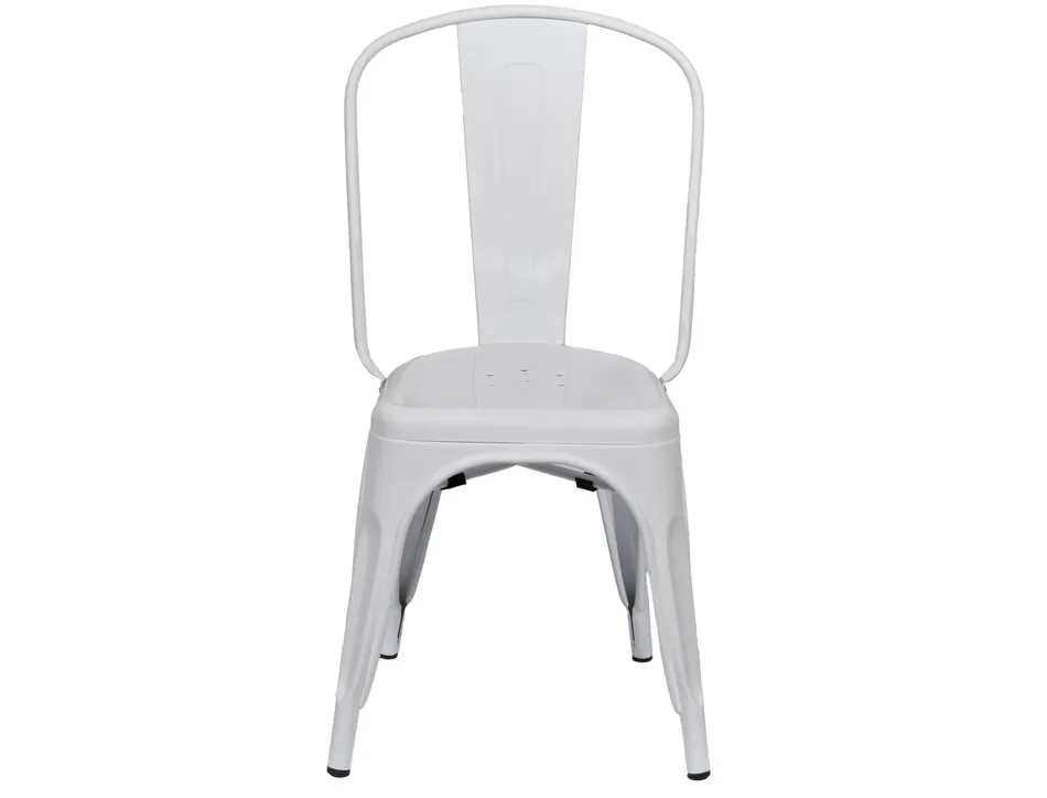 Chaise paperflow urban indoor/outdoor acier galvanise laque mat 865x450x520mm coloris blanc