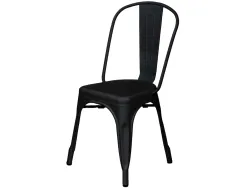 Chaise paperflow urban indoor/outdoor acier galvanise laque mat 865x450x520mm coloris noir