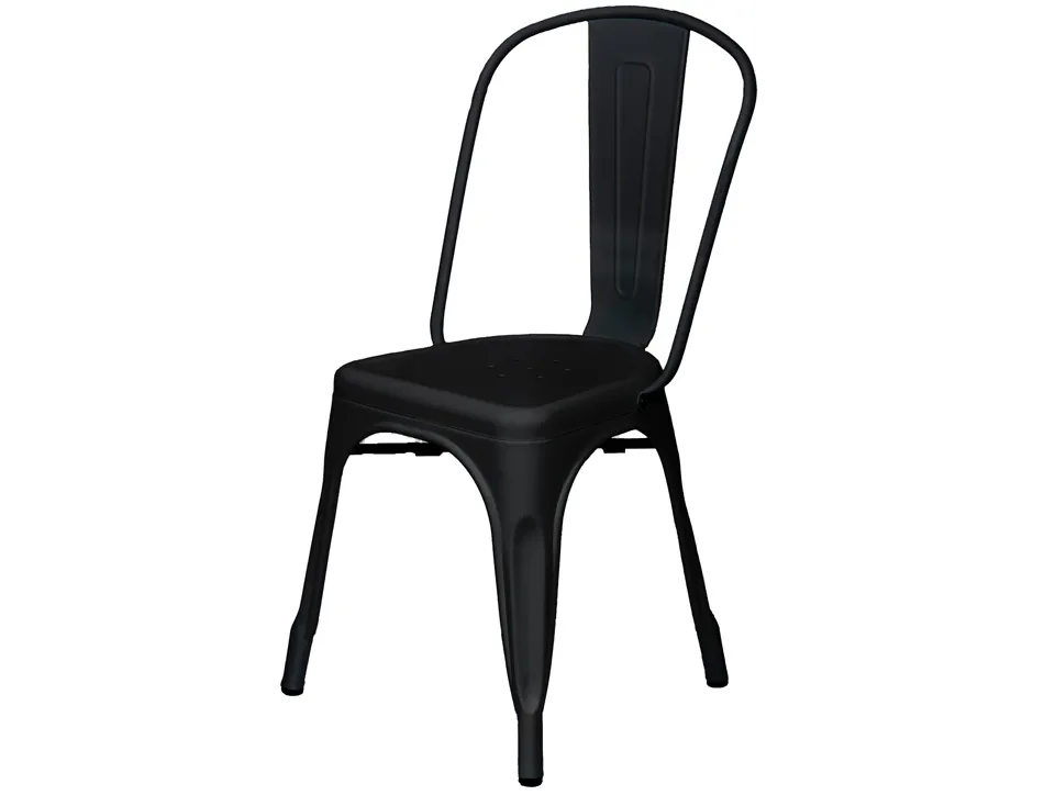 Chaise paperflow urban indoor/outdoor acier galvanise laque mat 865x450x520mm coloris noir