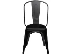 Chaise paperflow urban indoor/outdoor acier galvanise laque mat 865x450x520mm coloris noir