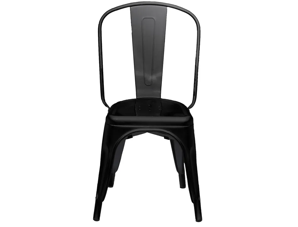 Chaise paperflow urban indoor/outdoor acier galvanise laque mat 865x450x520mm coloris noir