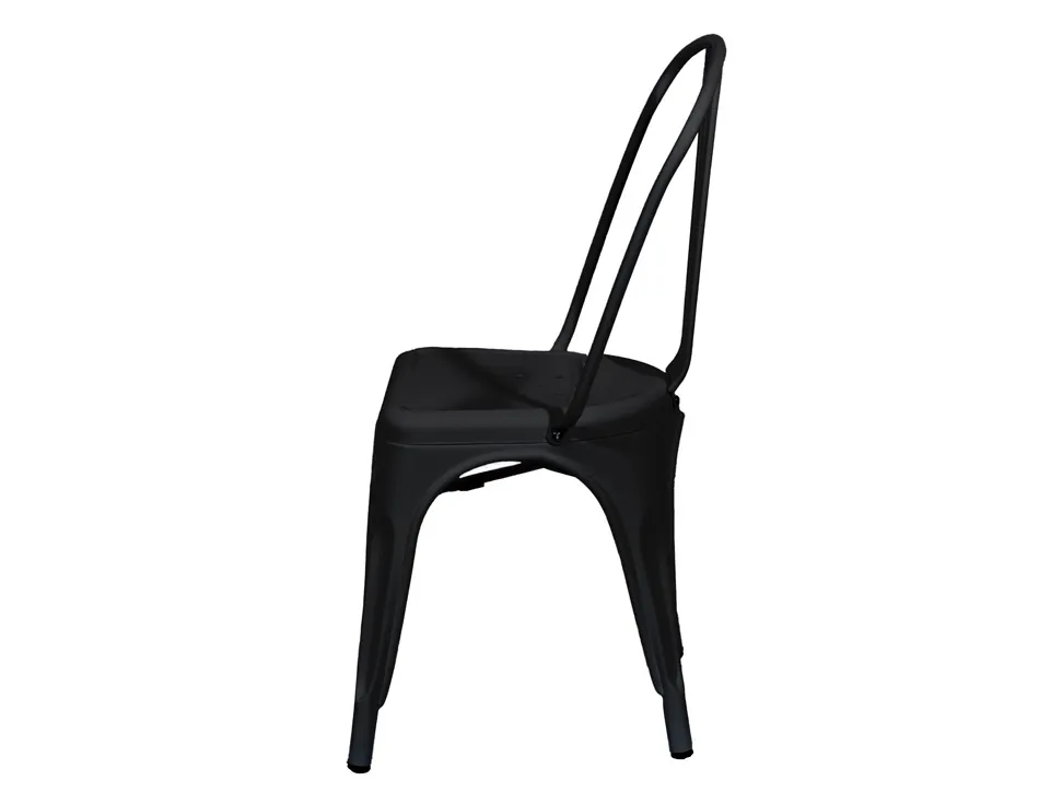 Chaise paperflow urban indoor/outdoor acier galvanise laque mat 865x450x520mm coloris noir