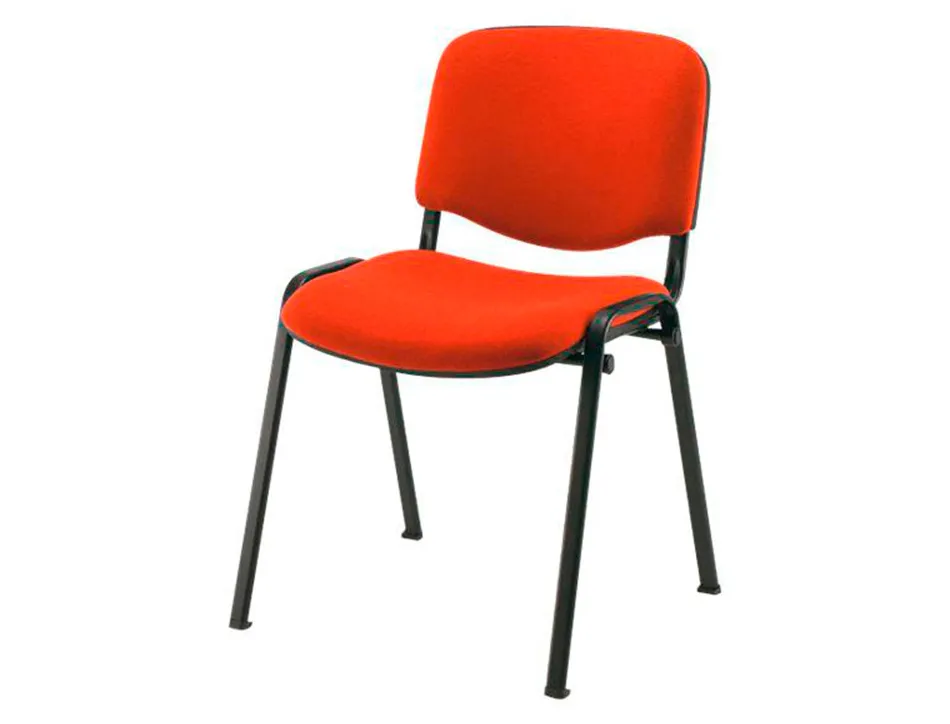 Chaise q-connect connect empilable 4 pieds poids maximum supporté 100kg 91x49x44cm coloris rouge 5.3kg