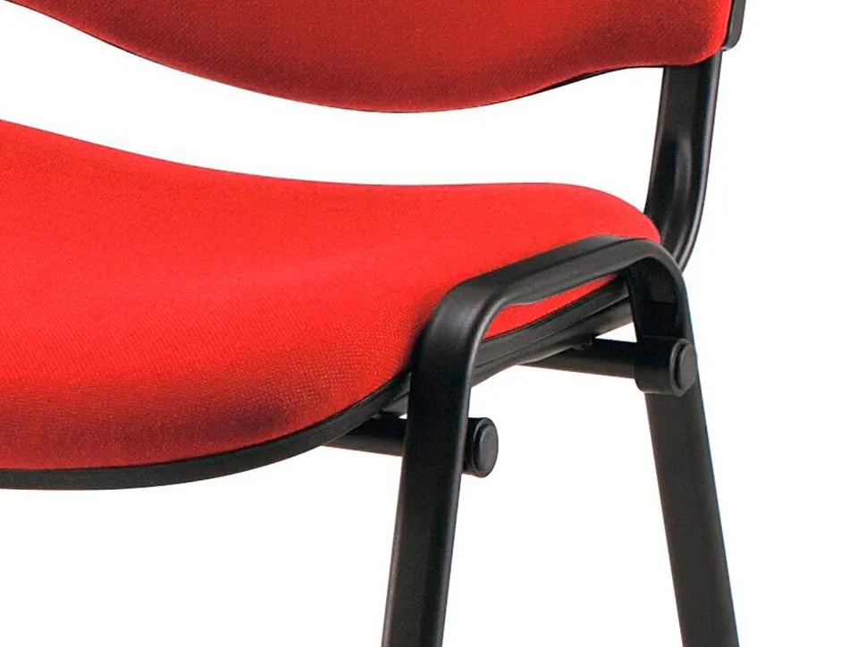 Chaise q-connect connect empilable 4 pieds poids maximum supporté 100kg 91x49x44cm coloris rouge 5.3kg
