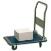 Chariot 1 plateau wonday pliant 150 kg en acier tapis antiderapant 2 roues fixes 2 roues pivotantes 100 mm