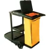 Chariot nettoyage q-connect polypropylène roues poche zip 2 étagères plateforme support seau 58x24x96cm