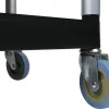 Chariot service q-connect acier 3 plateaux acier inoxydable 4 roues poignées 83x42x97cm