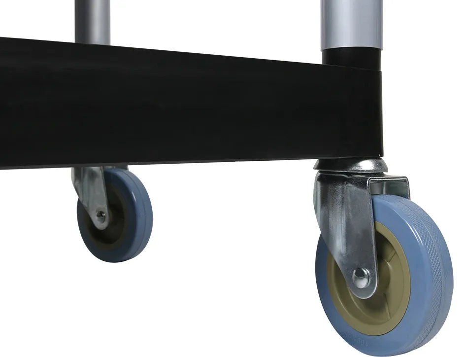 Chariot service q-connect acier 3 plateaux acier inoxydable 4 roues poignées 83x42x97cm
