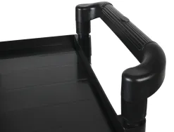 Chariot service q-connect acier 3 plateaux acier inoxydable 4 roues poignées 83x42x97cm