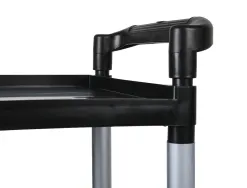 Chariot service q-connect acier 3 plateaux acier inoxydable 4 roues poignées 83x42x97cm