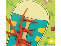 Chaussures a nouer andreu toys support en bois 30x22 cm