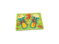 Chaussures a nouer andreu toys support en bois 30x22 cm