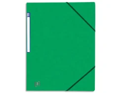 Chemise à élastique oxford simple top file carte lustrée 5/10e 390g étiquette sur la tranche vert 1 unidad