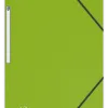 Chemise 3 rabats elba memphis polypropylène opaque 5/10e satiné a4 24x32cm étiquette dos élastique coloris vert anis