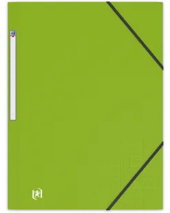 Chemise 3 rabats elba memphis polypropylène opaque 5/10e satiné a4 24x32cm étiquette dos élastique coloris vert anis