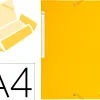 Chemise 3 rabats exacompta maxi capacity carte lustrée 5/10e format a4 24x32cm dos 35mm élastique coloris jaune