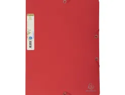 Chemise 3 rabats exacompta forever a4 carte recyclee 380gr fermeture elastique coloris rouge