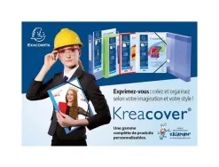 Chemise 3 rabats exacompta krea cover a4 couverture personnalisable pp opaque coloris blanc