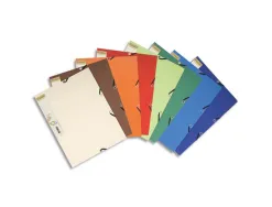 Chemise 3 rabats exacompta forever carte recyclée 380g format a4 24x32cm étiquette dos élastique lot 25 unités assorties