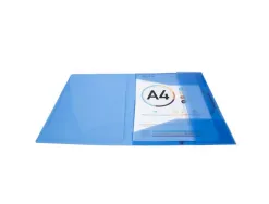 Chemise 3 rabats exacompta krea cover a4 couverture personnalisable pp transparent coloris bleu