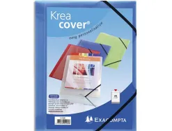 Chemise 3 rabats exacompta krea cover a4 couverture personnalisable pp transparent coloris bleu