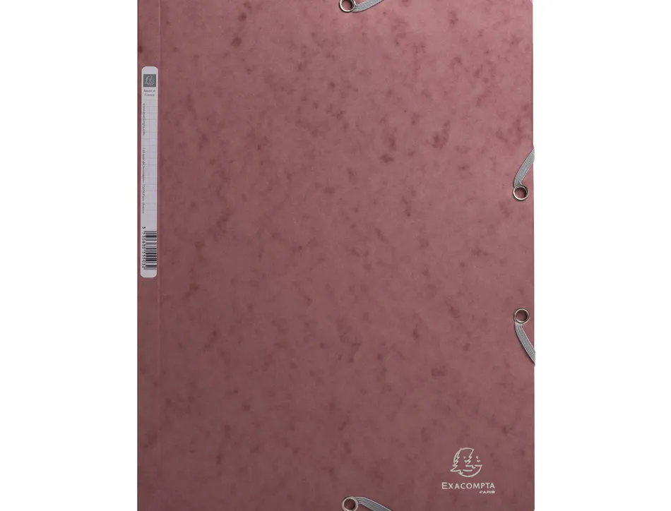 Chemise 3 rabats exacompta skandi a4 carte lustree 400gr fermeture elastique coloris vieux rose