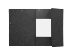 Chemise 3 rabats exacompta maxi capacity carte lustrée 5/10e format a4 24x32cm dos 35mm élastique coloris noir