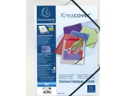 Chemise 3 rabats exacompta krea cover a4 couverture personnalisable pp transparent coloris assortis
