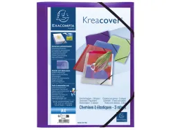 Chemise 3 rabats exacompta krea cover a4 couverture personnalisable pp transparent coloris assortis