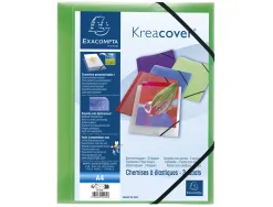 Chemise 3 rabats exacompta krea cover a4 couverture personnalisable pp transparent coloris assortis