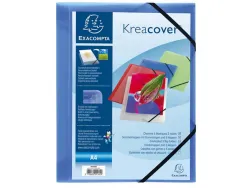 Chemise 3 rabats exacompta krea cover a4 couverture personnalisable pp transparent coloris assortis
