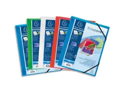 Chemise 3 rabats exacompta krea cover a4 couverture personnalisable pp transparent coloris assortis