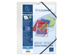 Chemise 3 rabats exacompta krea cover a4 couverture personnalisable pp transparent coloris blanc