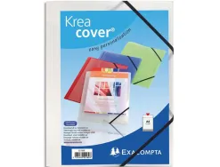 Chemise 3 rabats exacompta krea cover a4 couverture personnalisable pp transparent coloris blanc