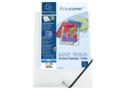 Chemise 3 rabats exacompta krea cover a4 couverture personnalisable pp transparent coloris blanc