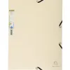 Chemise 3 rabats exacompta forever a4 carte recyclee 380gr fermeture elastique coloris sable