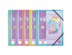 Chemise 3 rabats exacompta krea cover a4 couverture personnalisable pp coloris pastel assortis