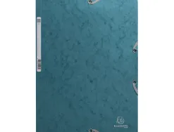 Chemise 3 rabats exacompta skandi a4 carte lustree 400gr fermeture elastique coloris bleu pacifique