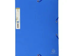 Chemise 3 rabats exacompta forever a4 carte recyclee 380gr fermeture elastique coloris bleu france