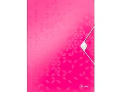 Chemise 3 rabats leitz wow polypropylène fermeture élastique coloris rose 235x320mm
