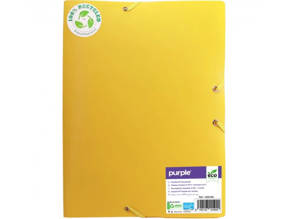 Chemise 3 rabats office plast polypro recycle coloris jaune