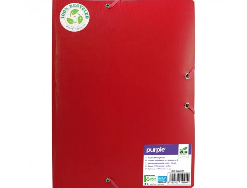 Chemise 3 rabats office plast polypro recycle coloris rouge