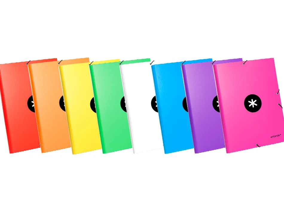 Chemise antartik a4 élastique 3 rabats carton rembordé coloris assortis