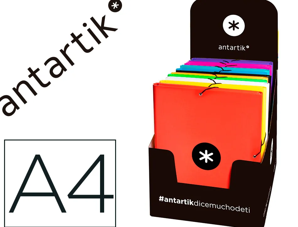 Chemise antartik a4 élastique 3 rabats carton rembordé coloris assortis