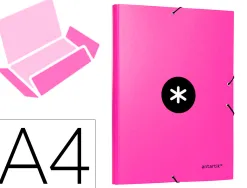 Chemise antartik carton remborde a4+ 3 rabats elastique coloris rose