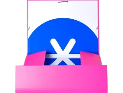 Chemise antartik carton remborde a4+ 3 rabats elastique coloris rose
