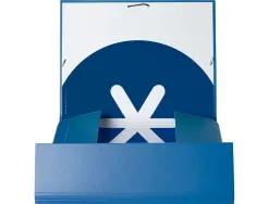 Chemise antartik carton remborde a4+ 3 rabats elastique coloris bleu marine